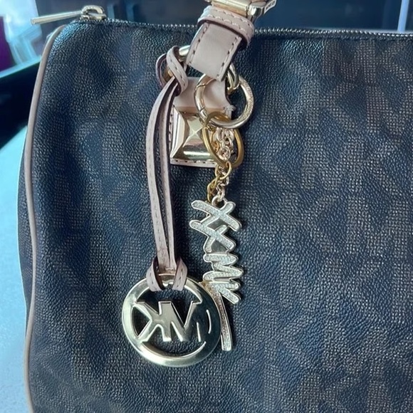 Michael Kors Women Grayson Boston Large Hand Bag Leather Canvas Brown/cr… - Picture 2 of 9